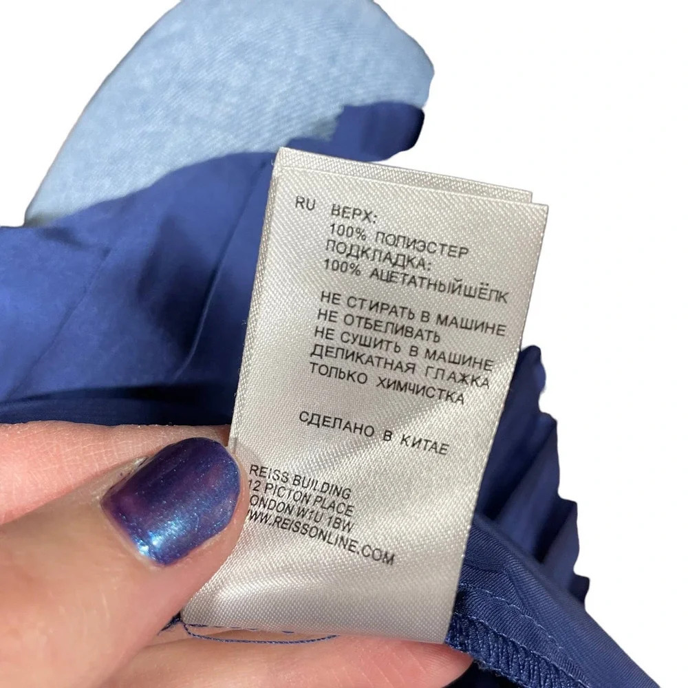 Reiss Cody Skirt Blue Tiered Size US 2‎ - Picture 8 of 8